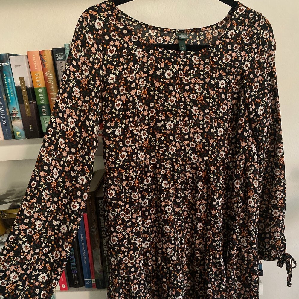Target Floral Long-sleeve Babydoll Dress - Size XS